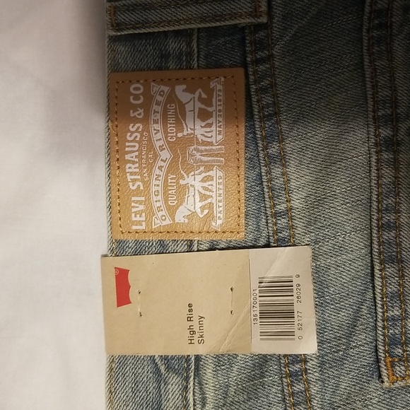 NWT Levi Strauss & Co. High Rise Skinny W32 L32 Color Light Blue - Picture 12 of 12